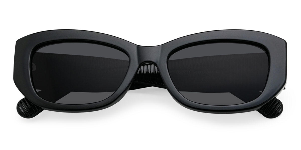 Negro Gris Carlitos Gafas - Rectangle Sunglasses