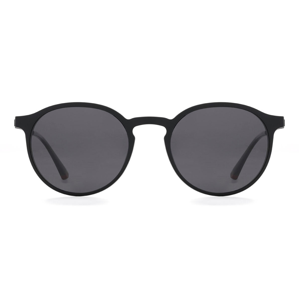 Negro Maksim Gafas - Oval Clip-On Sunglasses