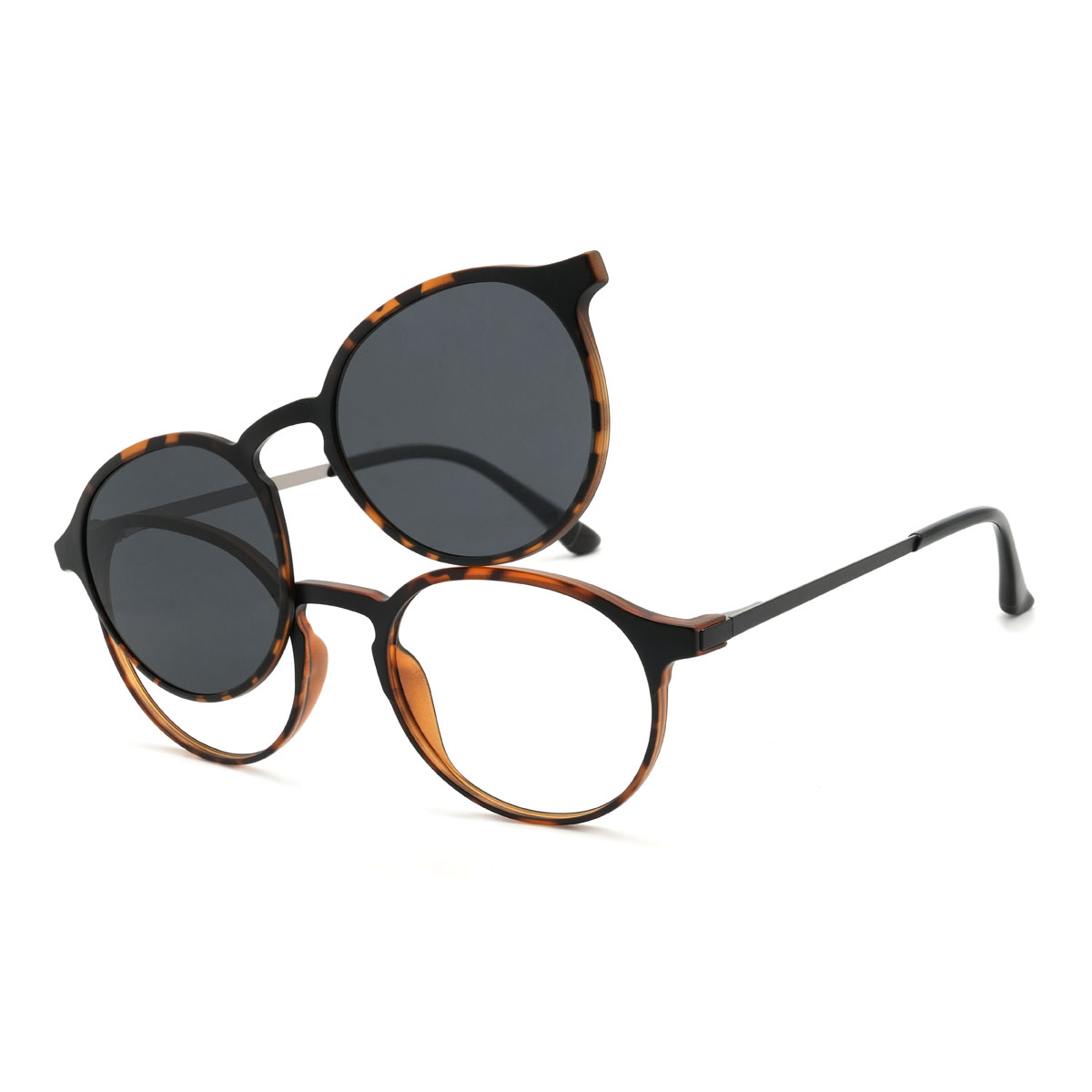 Carey Maksim Gafas - Oval Clip-On Sunglasses
