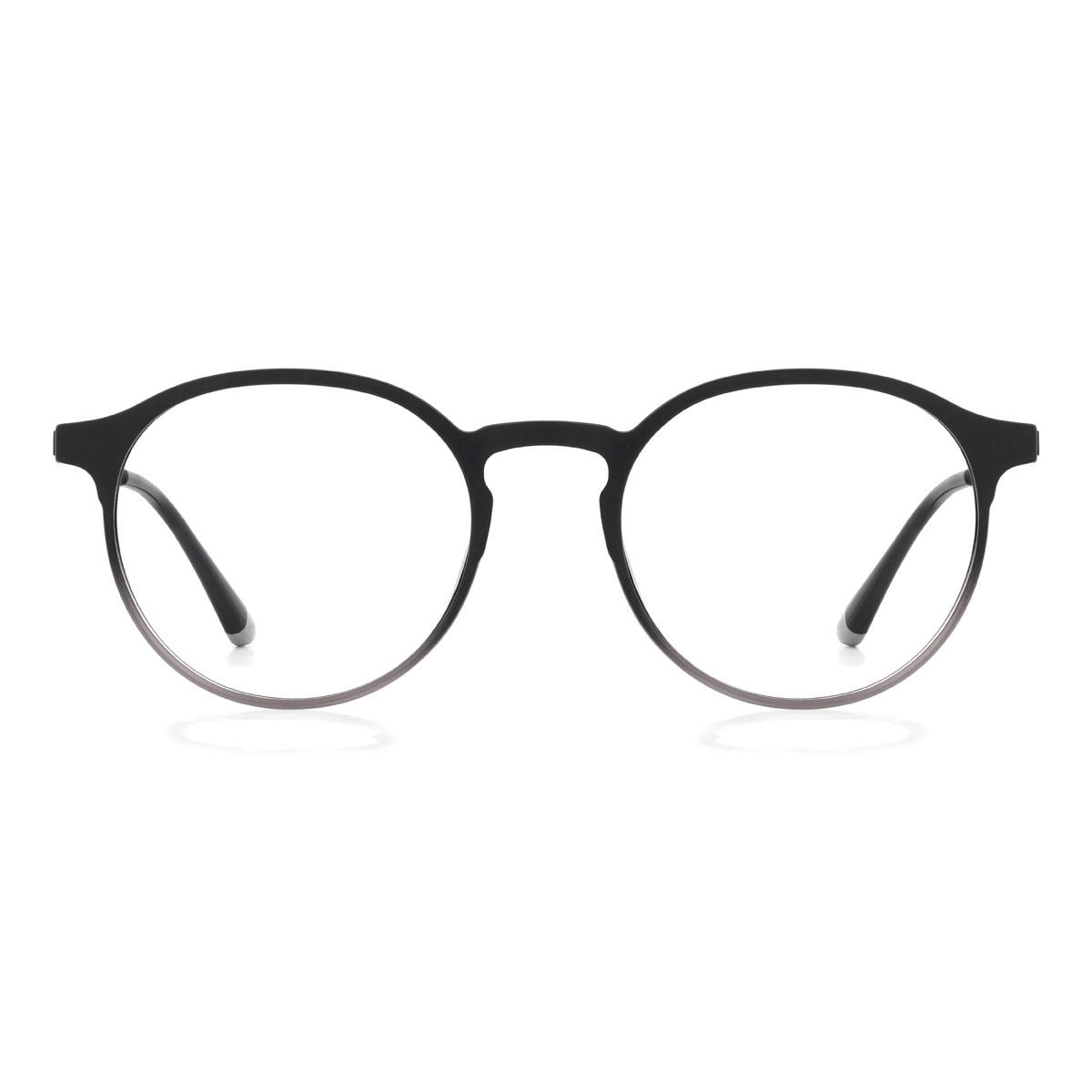 Negro Gris Maksim Gafas - Oval Clip-On Sunglasses