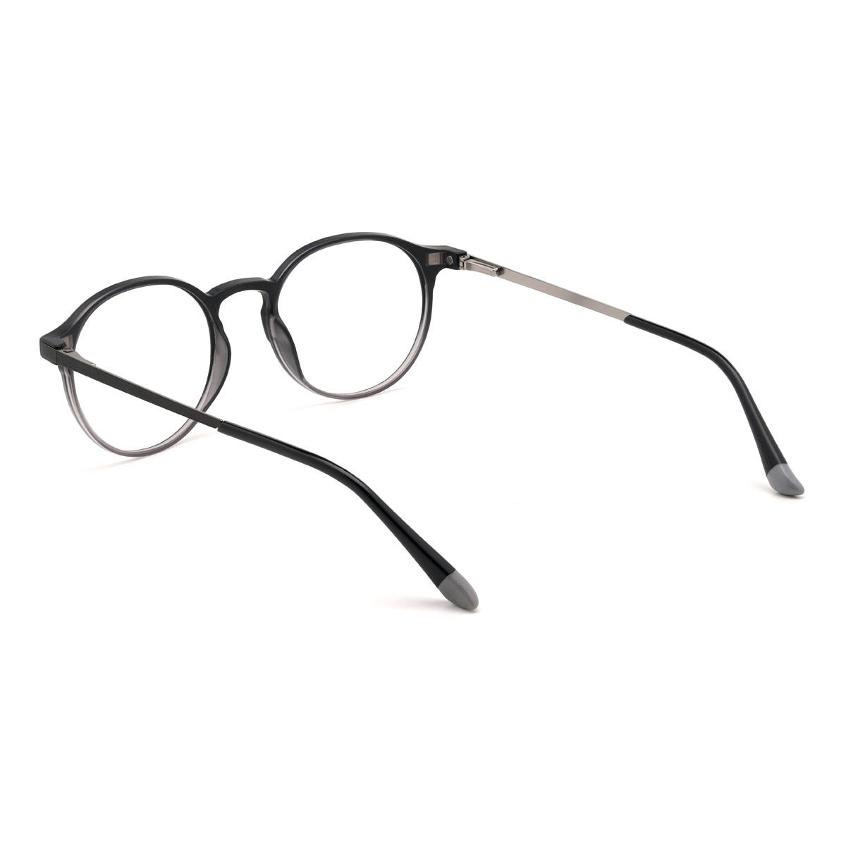 Negro Gris Maksim Gafas - Oval Clip-On Sunglasses