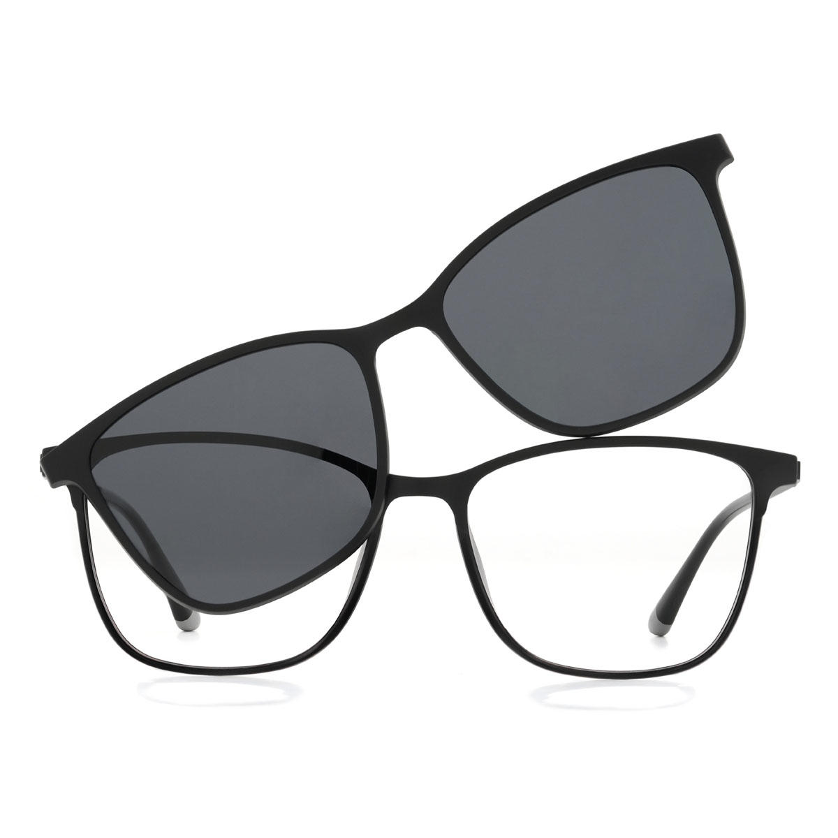 Negro Idrees Gafas - Rectangle Clip-On Sunglasses