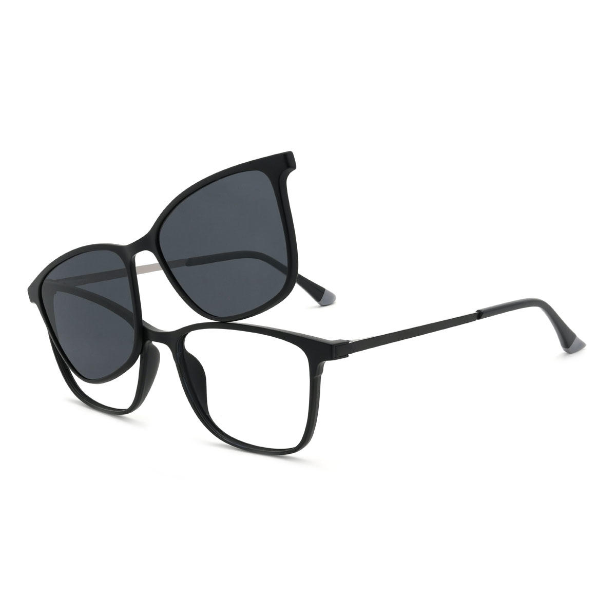 Negro Idrees Gafas - Rectangle Clip-On Sunglasses