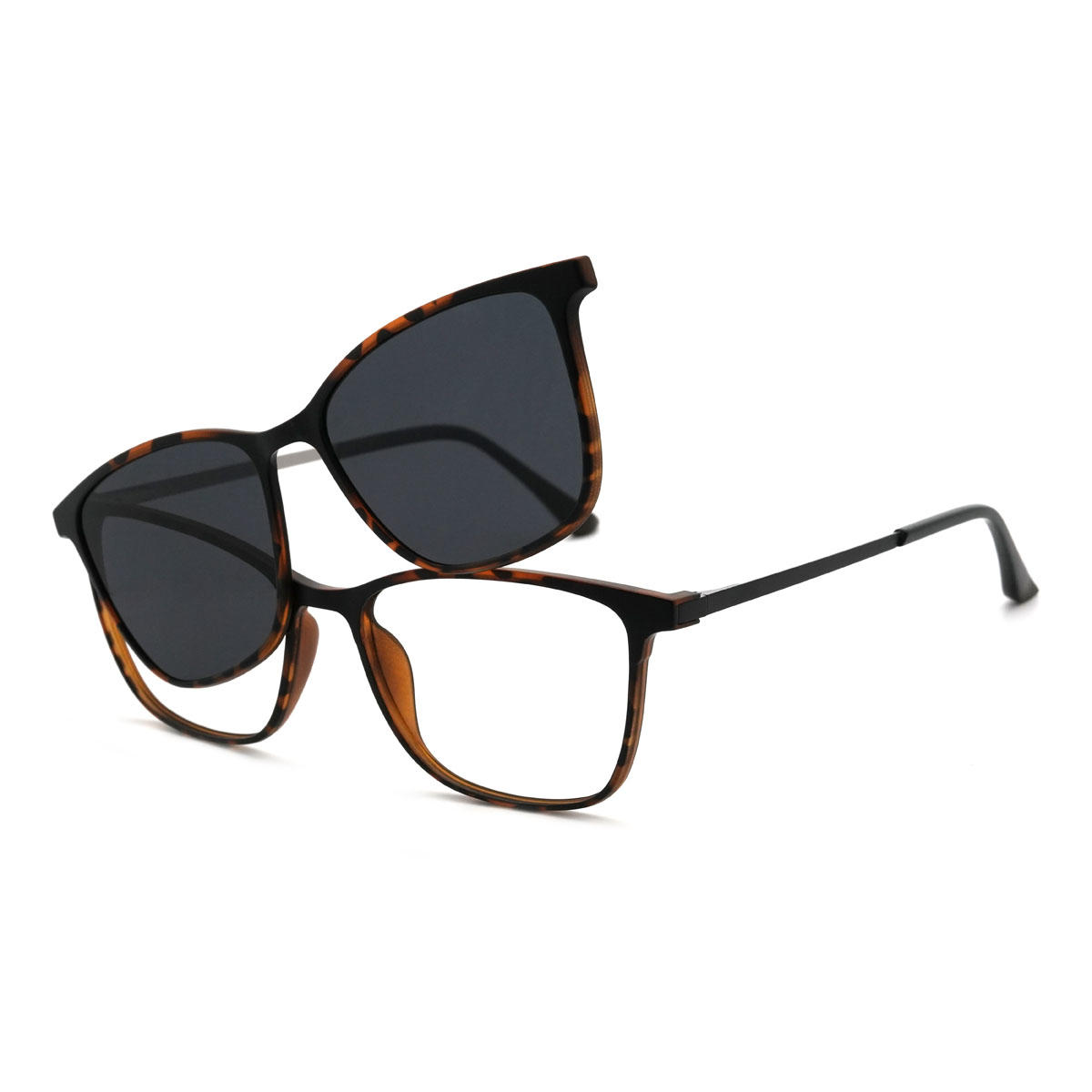 Écaille Idrees Lunettes - Rectangle Clip-On Sunglasses