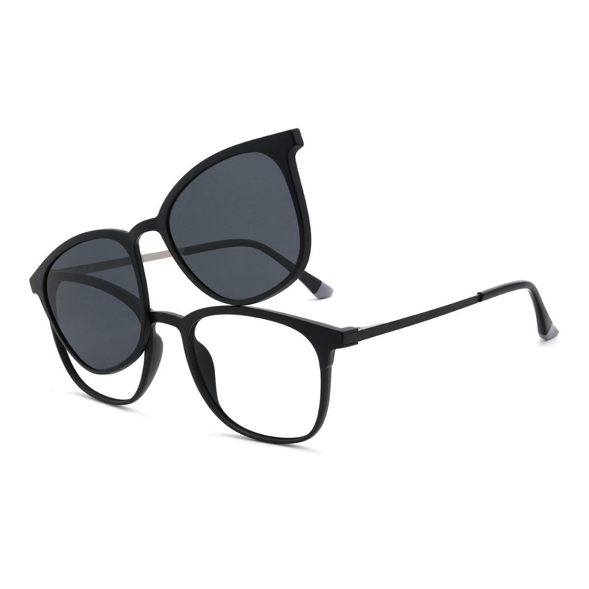 Negro Kaladin Gafas - Rectangle Clip-On Sunglasses