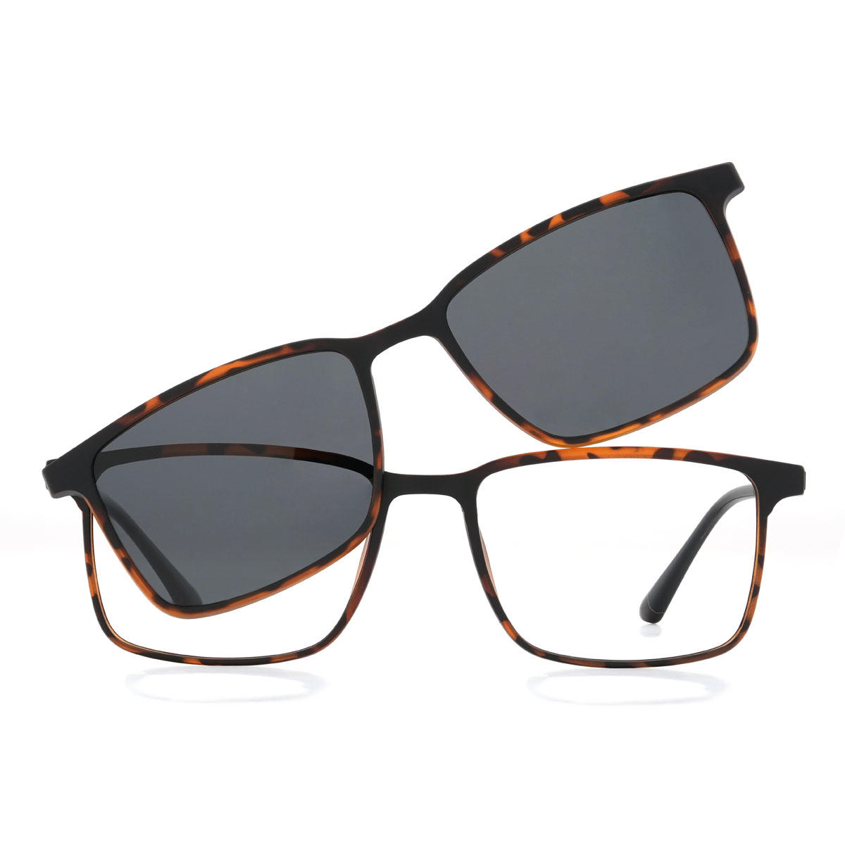 Carey Kailo Gafas - Rectangle Clip-On Sunglasses
