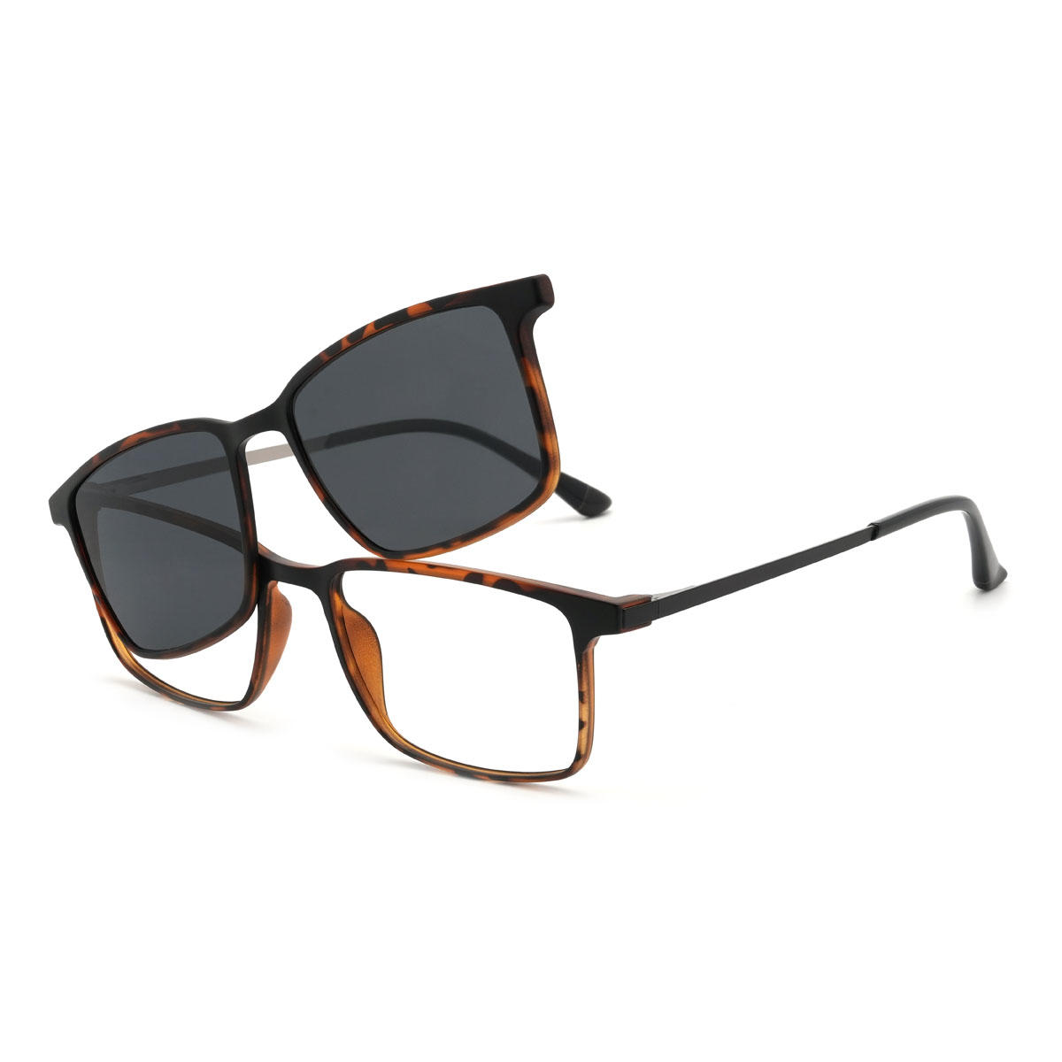 Carey Kailo Gafas - Rectangle Clip-On Sunglasses