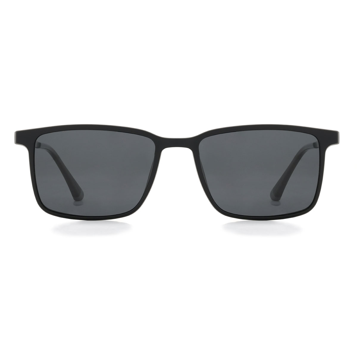 Noir Gris Kailo Lunettes - Rectangle Clip-On Sunglasses