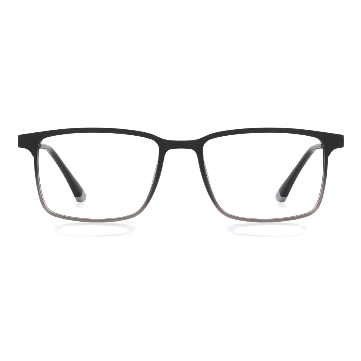 Noir Gris Kailo Lunettes - Rectangle Clip-On Sunglasses