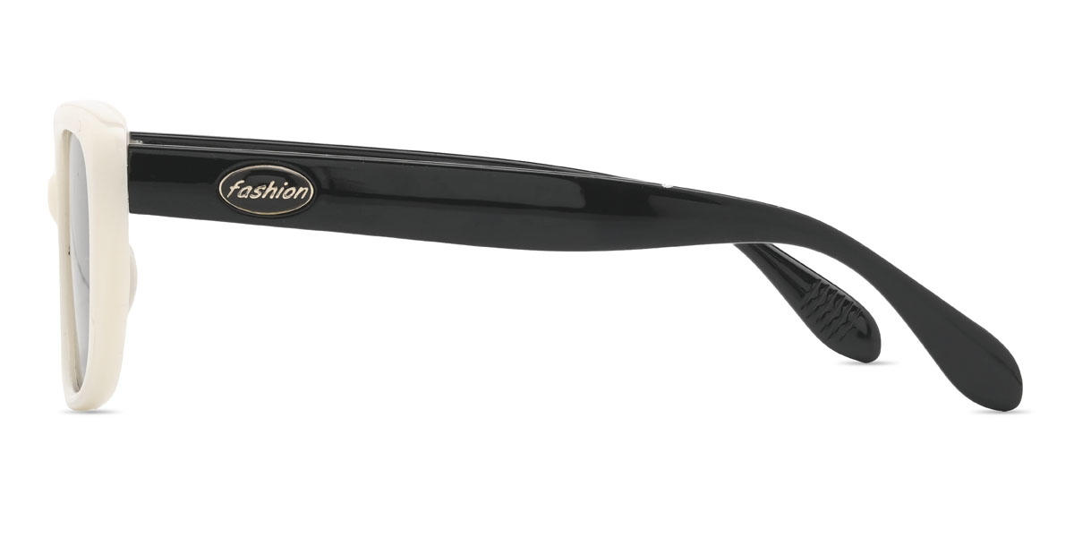 Blanco lechoso Gris Mykel Gafas - Rectangle Sunglasses