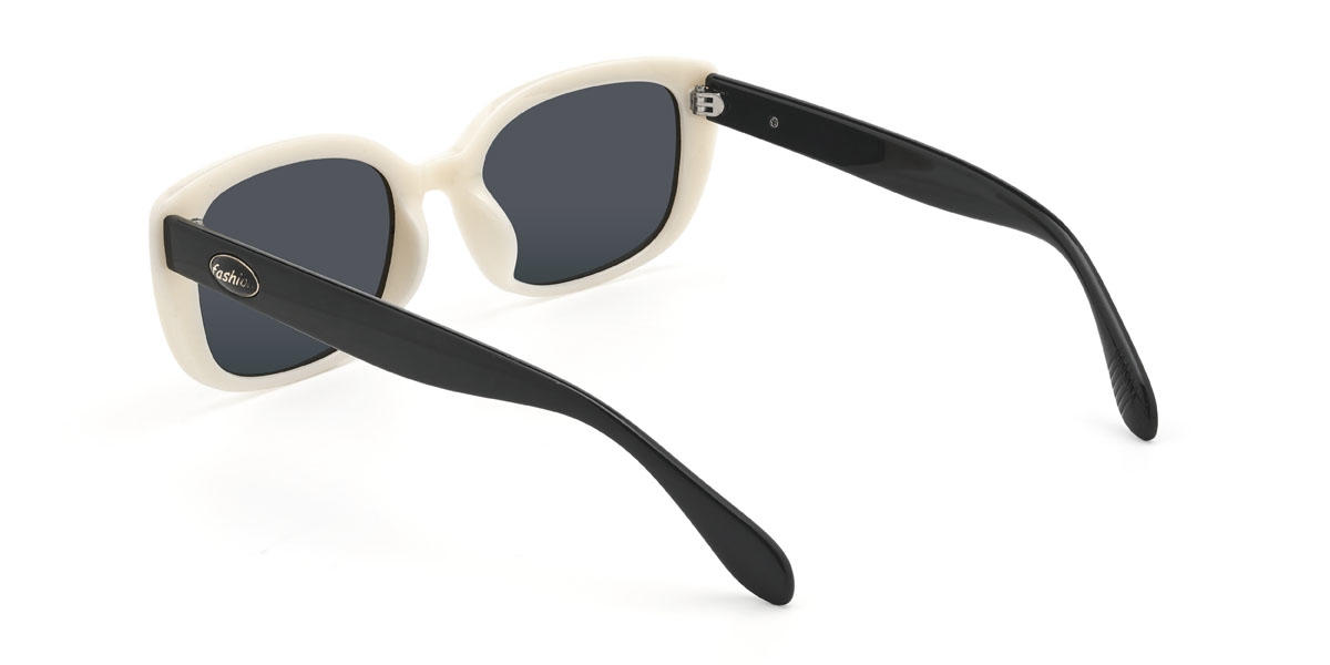 Blanco lechoso Gris Mykel Gafas - Rectangle Sunglasses