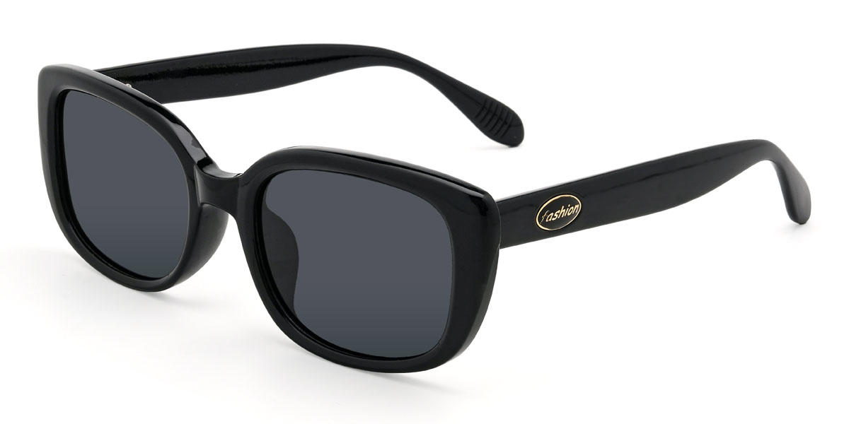 Negro Gris Mykel Gafas - Rectangle Sunglasses