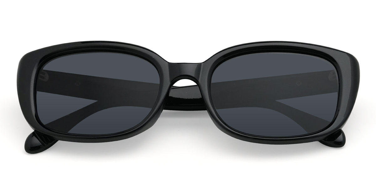 Negro Gris Mykel Gafas - Rectangle Sunglasses