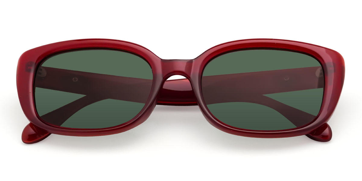 Roja verde oscuro Mykel Gafas - Rectangle Sunglasses