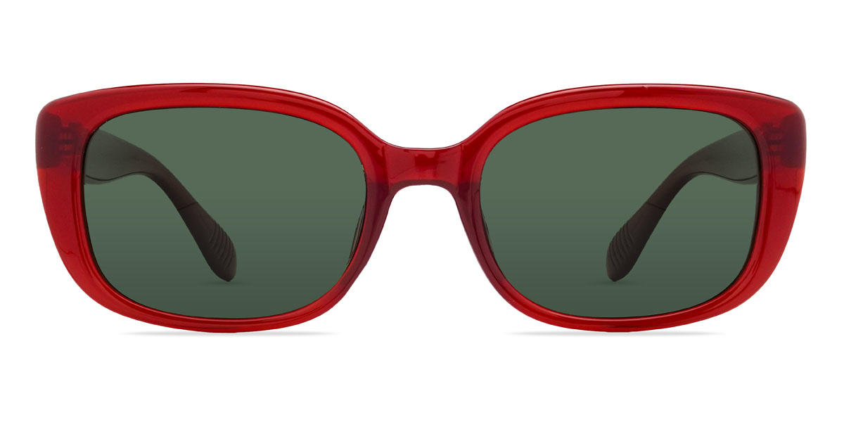 Roja verde oscuro Mykel Gafas - Rectangle Sunglasses