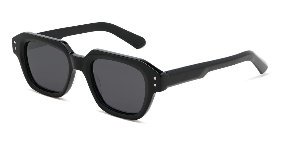 Negro Gris Adriano Gafas - Rectangle Sunglasses