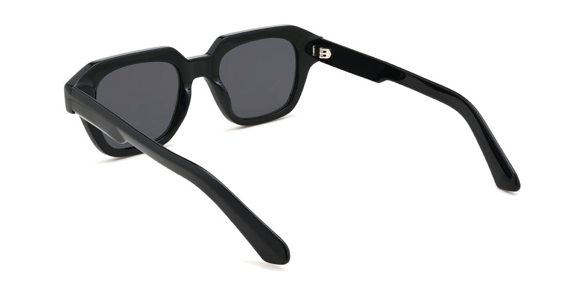 Negro Gris Adriano Gafas - Rectangle Sunglasses