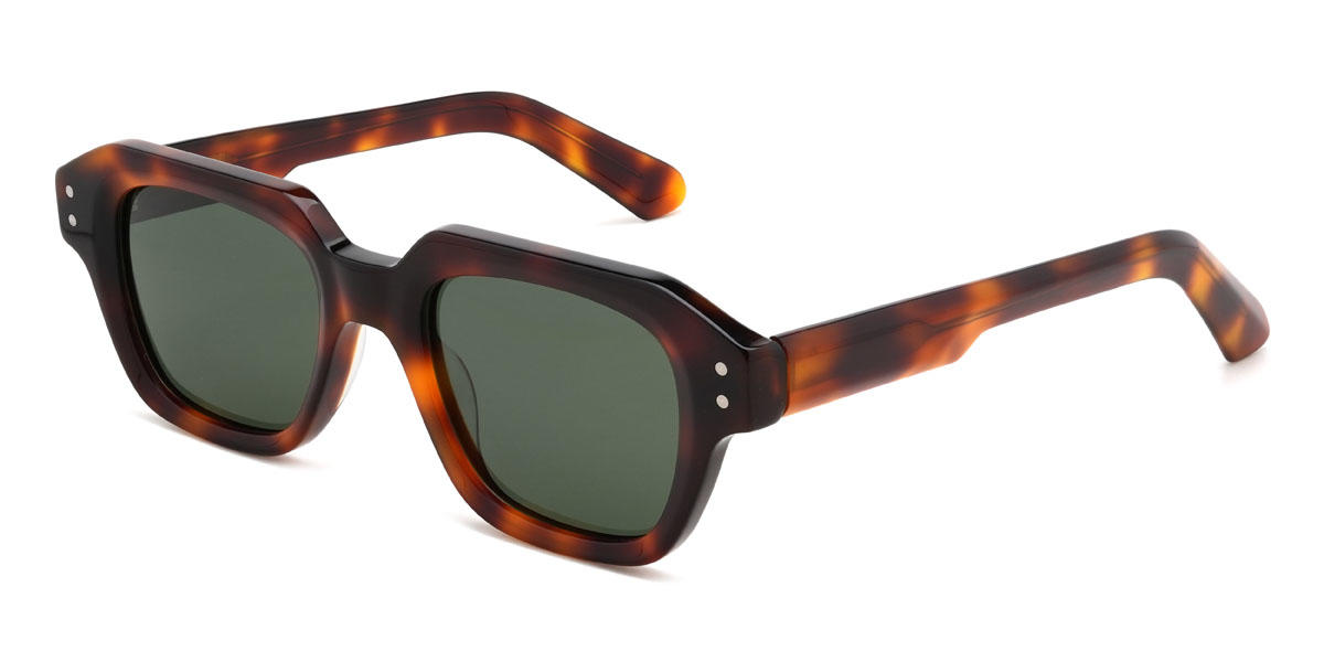 Tortoiseshell Dark Green Adriano Glasses - Rectangle Sunglasses
