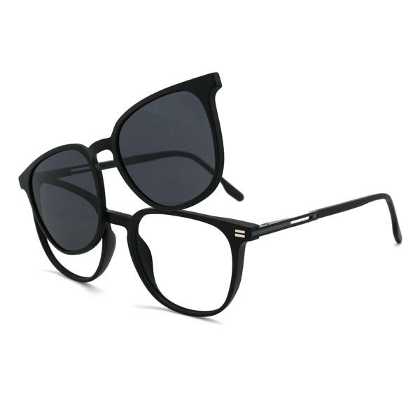 Black Bubba Glasses - Oval Clip-On Sunglasses