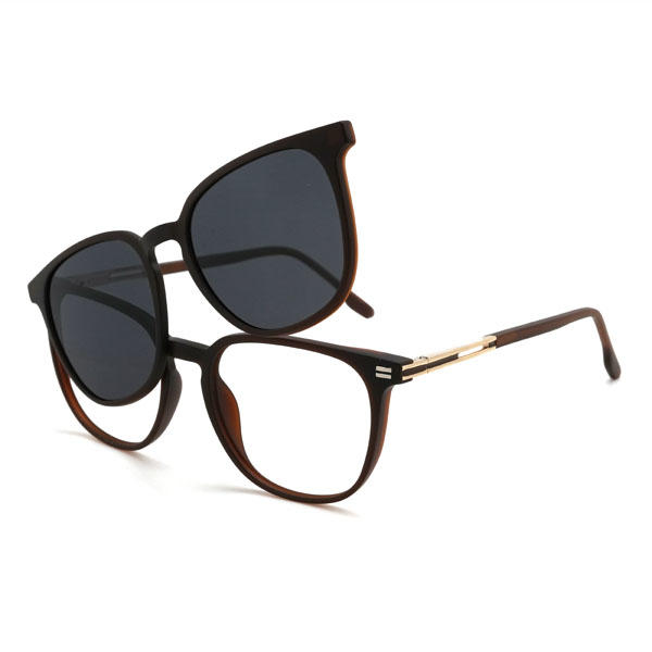 Brown Bubba Glasses - Oval Clip-On Sunglasses