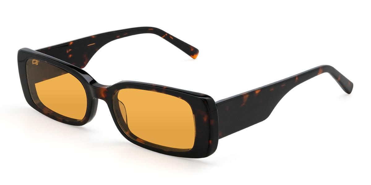 Tortoiseshell Orange Kellan Glasses - Rectangle Sunglasses
