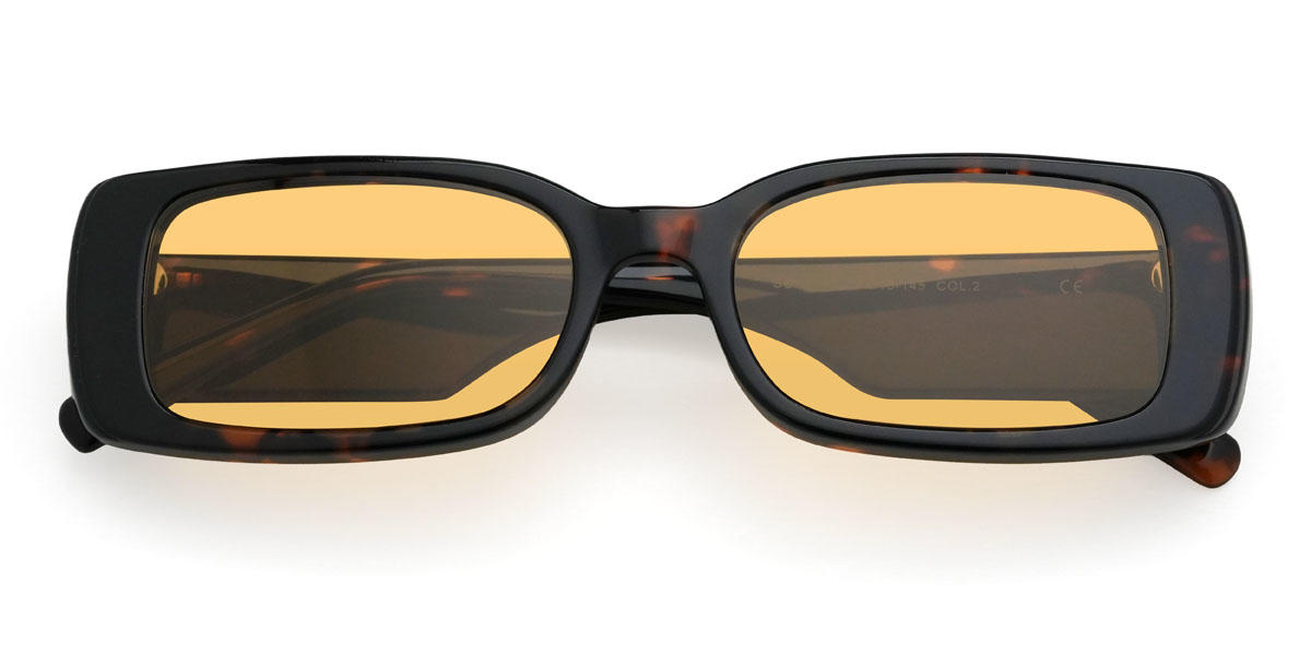 Tortoiseshell Orange Kellan Glasses - Rectangle Sunglasses