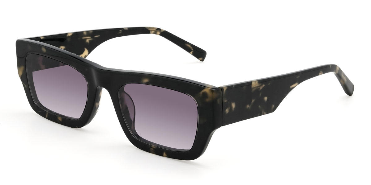 Ivory Tortoiseshell Gradual Purple Mazikeen Glasses - Rectangle Sunglasses