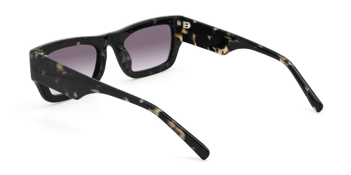 Ivory Tortoiseshell Gradual Purple Mazikeen Glasses - Rectangle Sunglasses