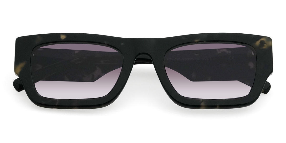 Ivory Tortoiseshell Gradual Purple Mazikeen Glasses - Rectangle Sunglasses