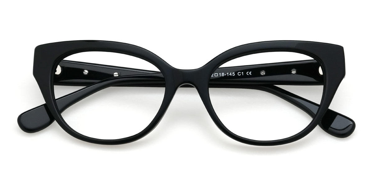Preto Kelsie Óculos - Cat Eye Glasses