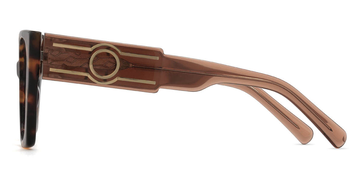 Écaille Marron Viaan Lunettes - Square Glasses