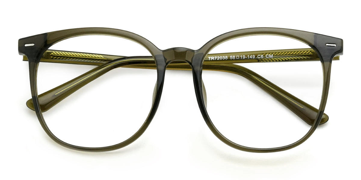Olive Green Adebisi Glasses - Oval Glasses