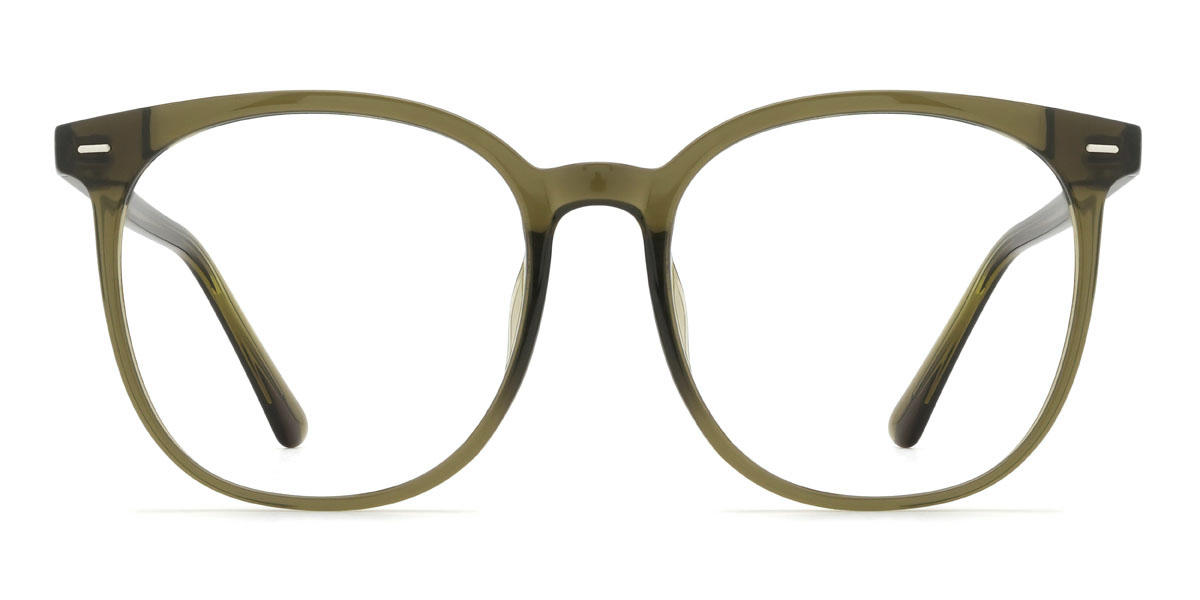 Olive Green Adebisi Glasses - Oval Glasses