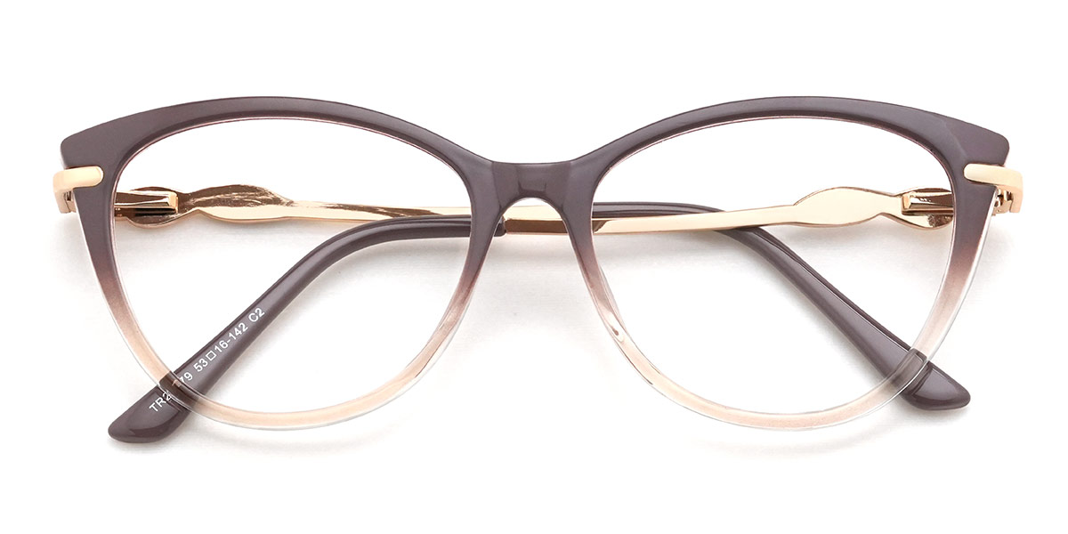 Farbverlauf Braun Hakim Brille - Cat Eye Glasses