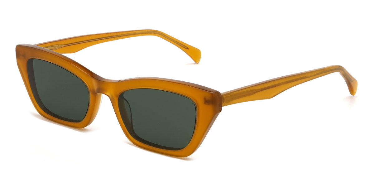 Hnedá Tmavozelená Maura Okuliare - Cat Eye Sunglasses