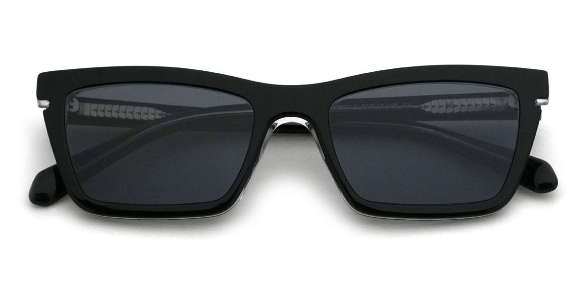 Schwarz Grau Elanor Brille - Rectangle Sunglasses