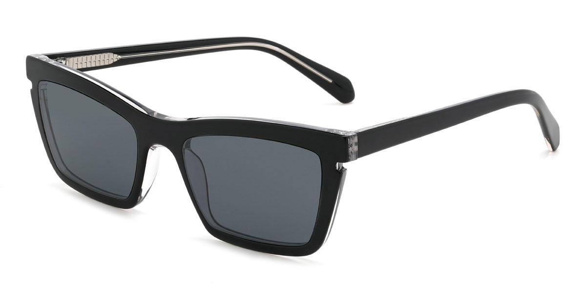 Schwarz Grau Elanor Brille - Rectangle Sunglasses