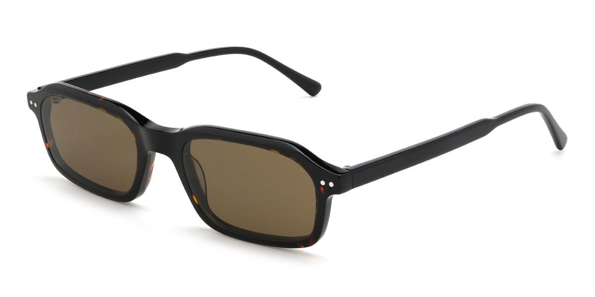 Tortoiseshell Brown Rumaisa Glasses - Rectangle Sunglasses