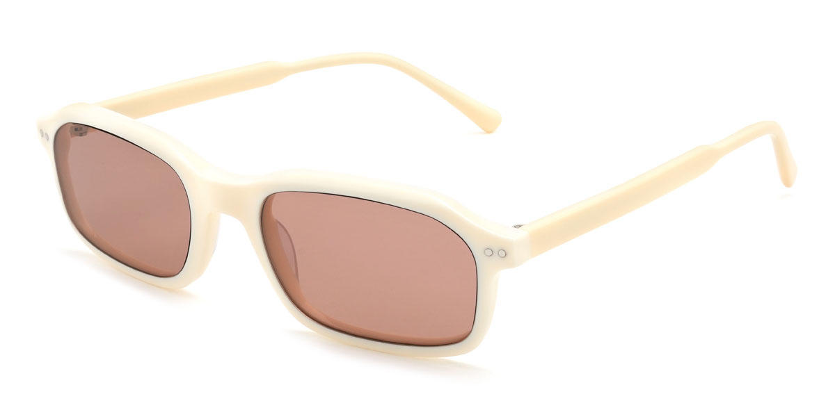 Cream White Pink Rumaisa Glasses - Rectangle Sunglasses
