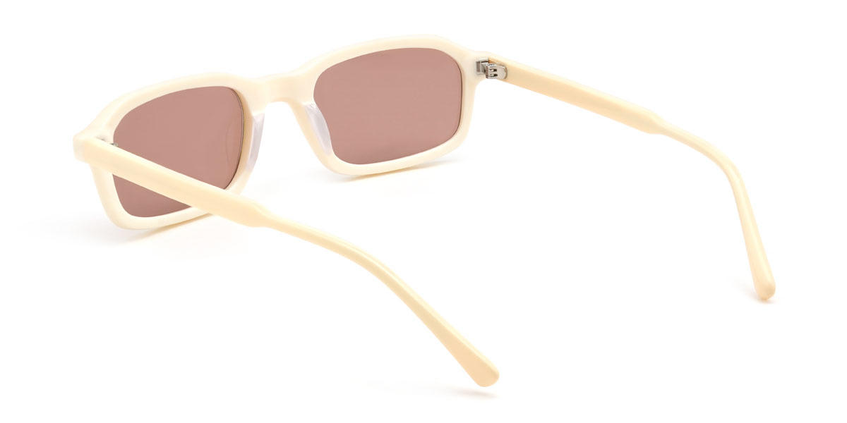 Cream White Pink Rumaisa Glasses - Rectangle Sunglasses