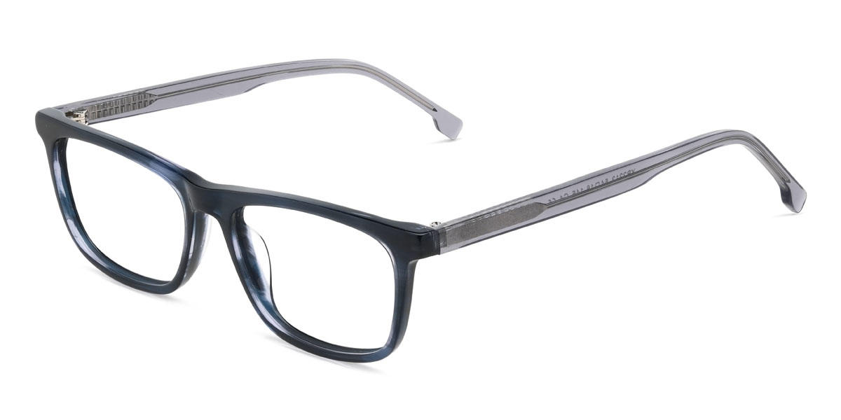 Blue Tortoiseshell Winston Glasses - Rectangle Glasses