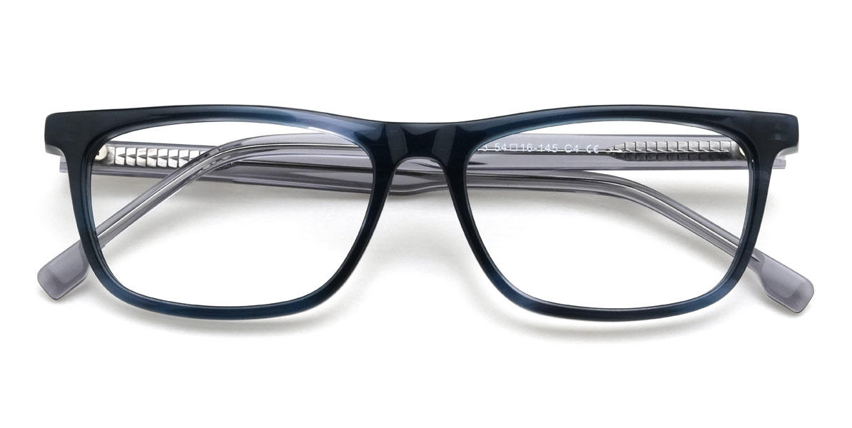 Blue Tortoiseshell Winston Glasses - Rectangle Glasses