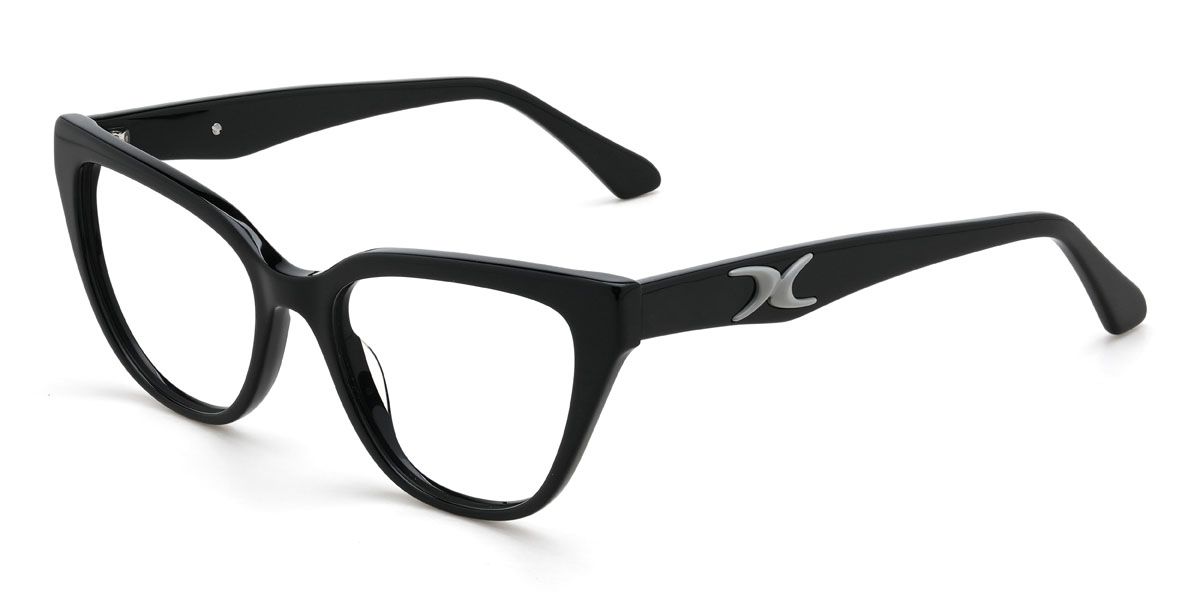 Black Syeda Glasses - Cat Eye Glasses