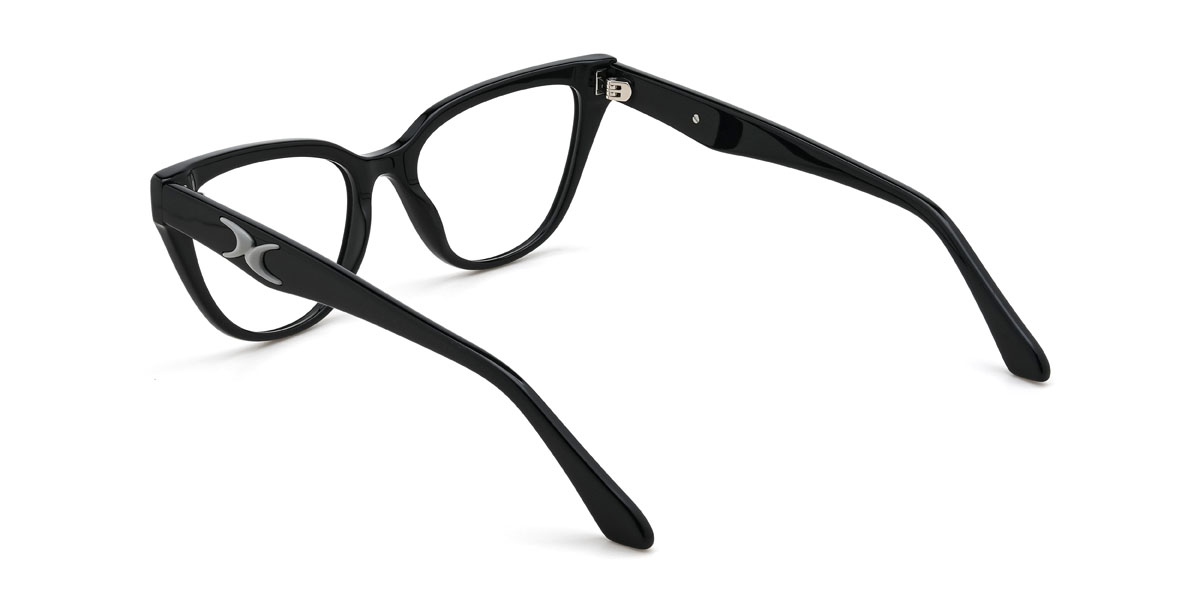Black Syeda Glasses - Cat Eye Glasses