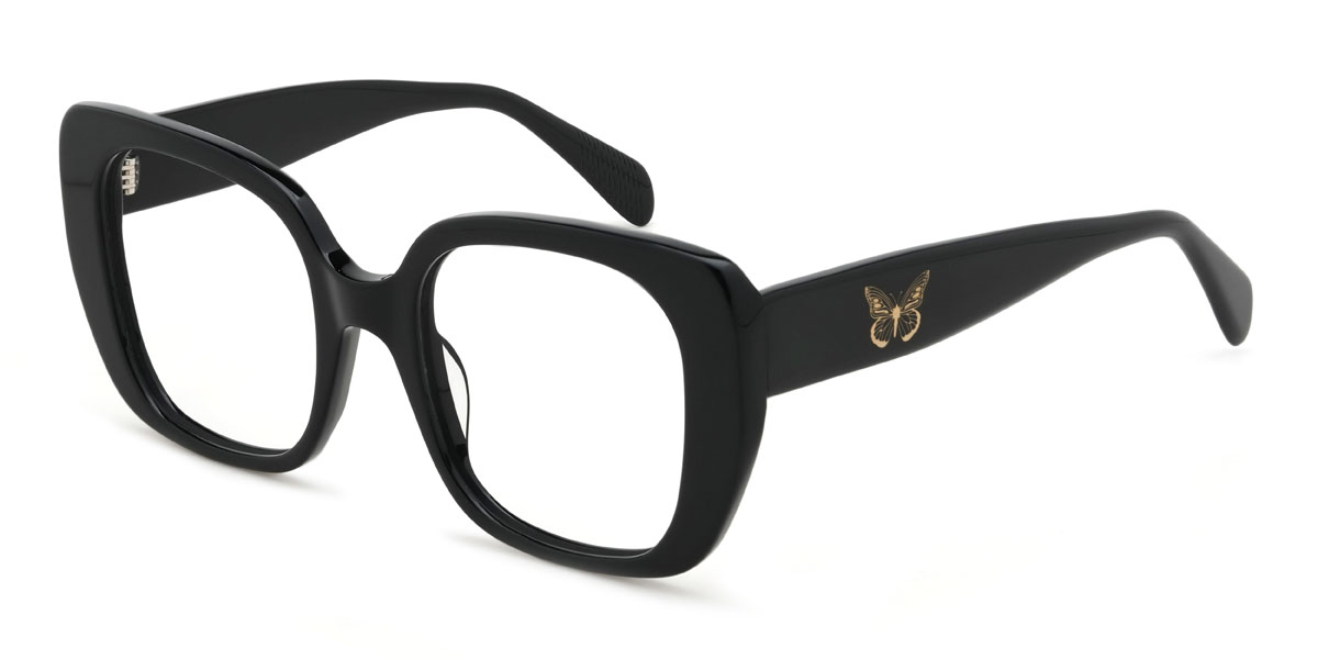 Black Khadijah Glasses - Square Glasses