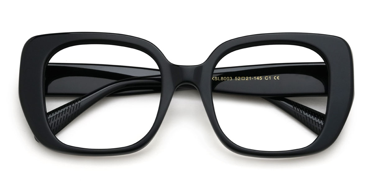 Black Khadijah Glasses - Square Glasses