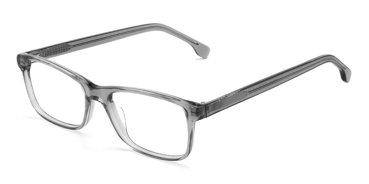 Clear Grey Kareem Glasses - Rectangle Glasses