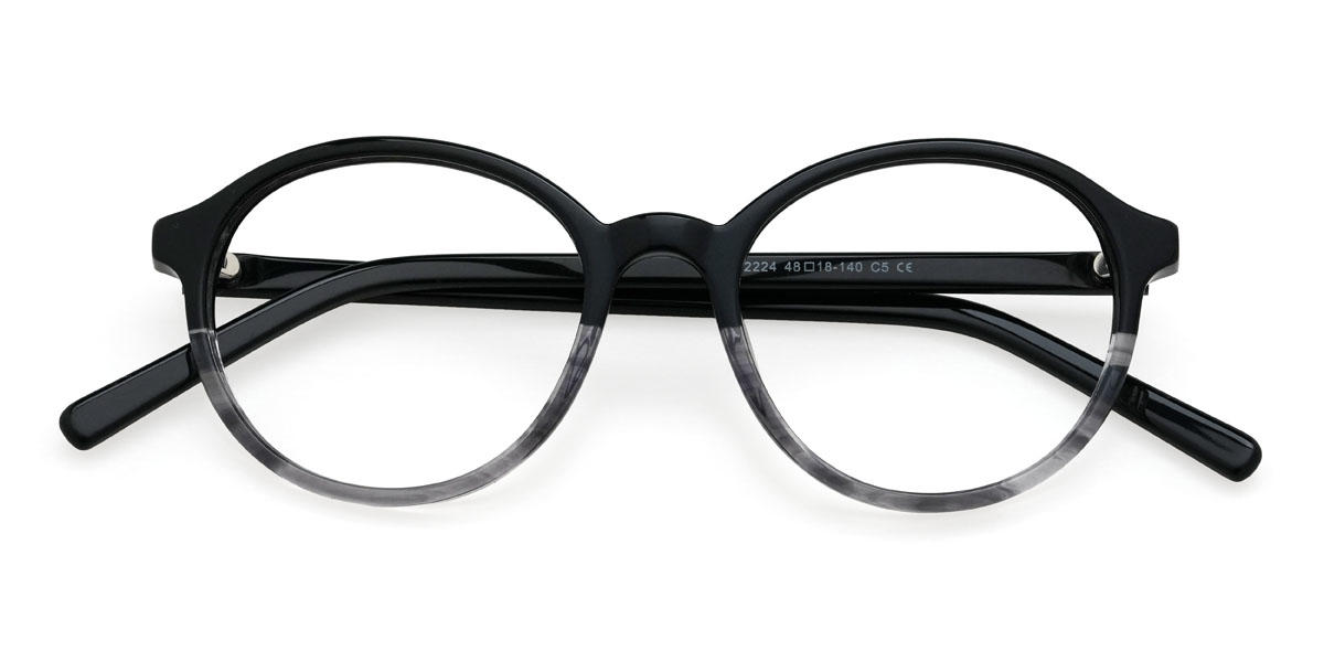 Black Black Tortoiseshell Izaiah Glasses - Oval Glasses