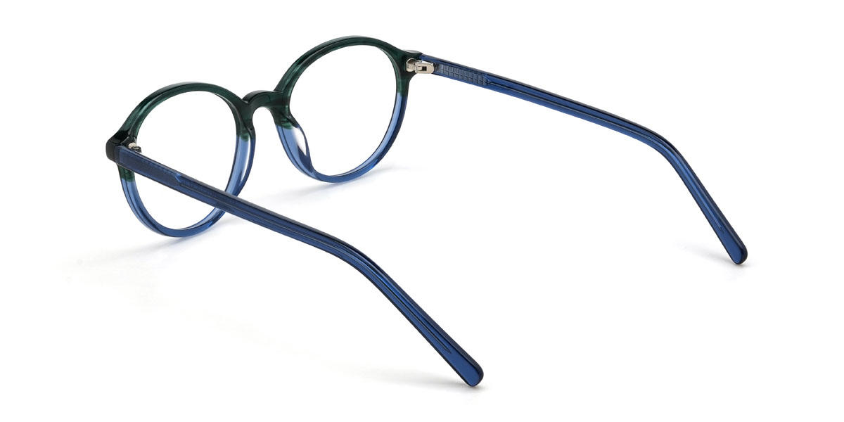 Green Blue Izaiah Glasses - Oval Glasses