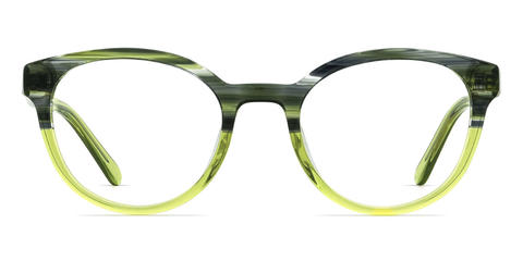 Green Tortoiseshell Green Fatema - Oval Glasses